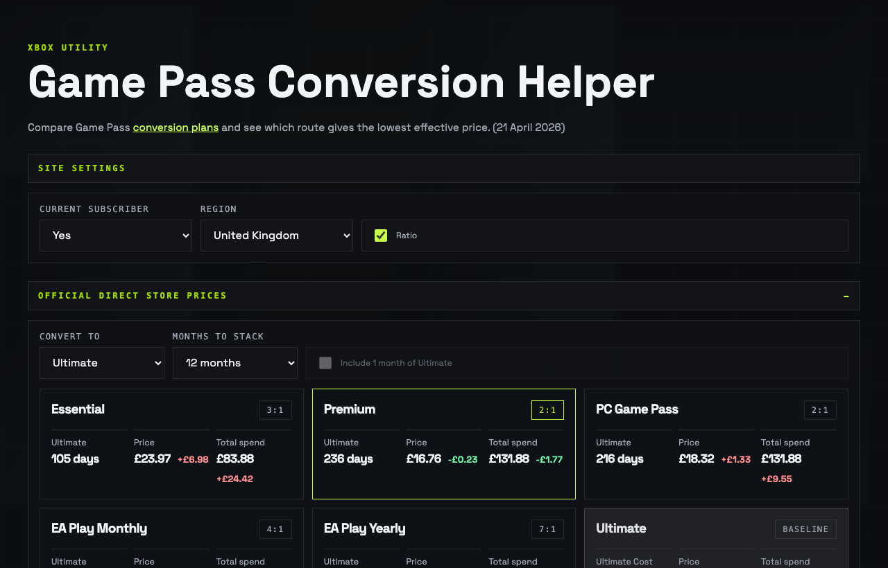 Game Pass Helper interface preview
