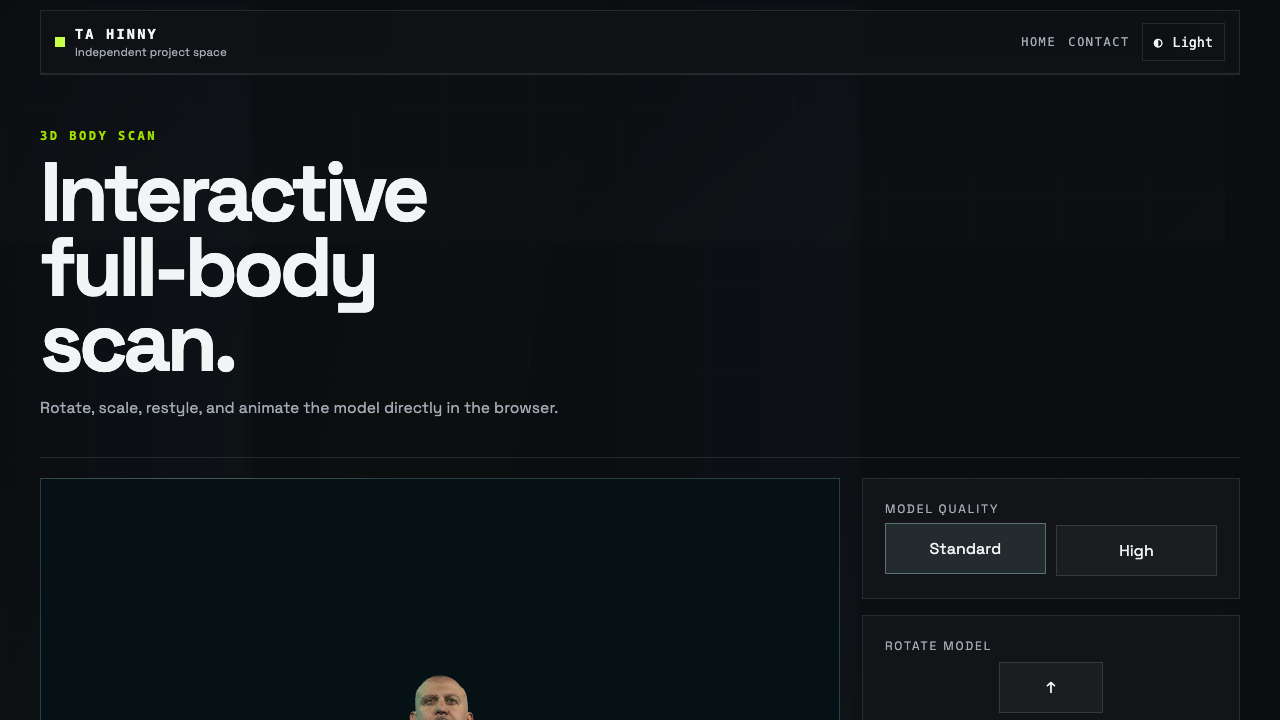 3D Body Scan interface preview
